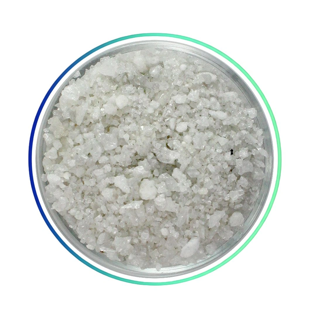 White corundum in a frame