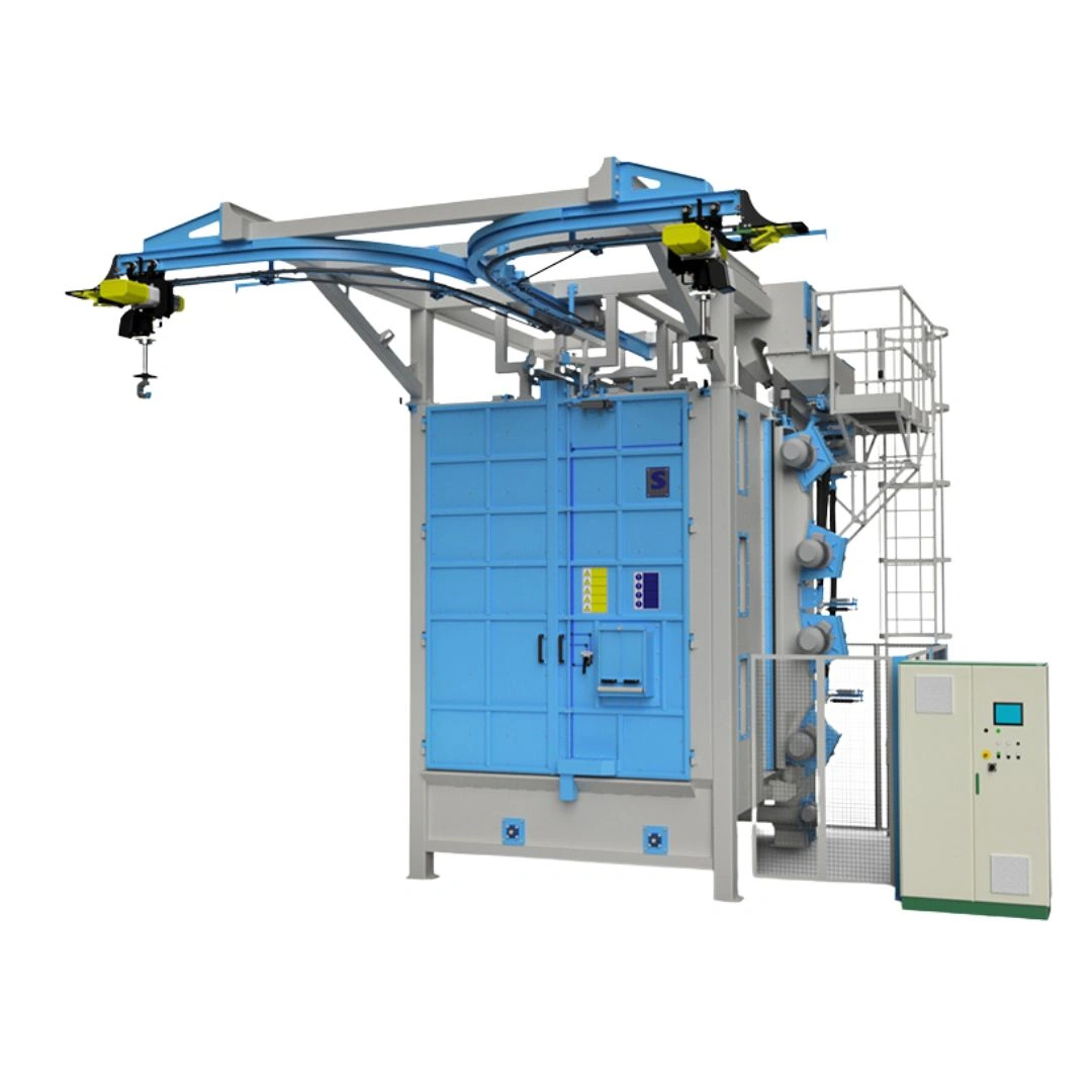 TZNZ suspension rotor shot blasting machines with a movable turbine block