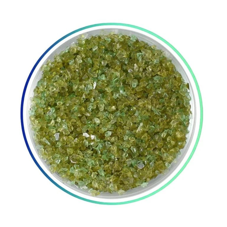 Skleněný granulát, minerální abrazivo. 